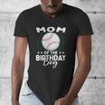 Mom Of The Birthday Boy Baseball Player Birthday Men's V-Neck T-Shirt
