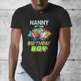 Nanny Of The Birthday Boy Baseball Football Colorful Men's V-Neck T-Shirt