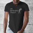 No Baseball Today Sad Stickman Sports Fan Men's V-Neck T-Shirt No Baseball Today Sad Stickman Sports Fan Men's V-Neck T-Shirt