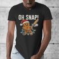 Oh Snap Gingerbreadman Christmas Baseball Humor Men's V-Neck T-Shirt Oh Snap Gingerbreadman Christmas Baseball Humor Men's V-Neck T-Shirt