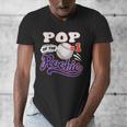 Pop Rookie Of Year 1st Birthday Baseball Theme Matching Men's V-Neck T-Shirt Pop Rookie Of Year 1st Birthday Baseball Theme Matching Men's V-Neck T-Shirt