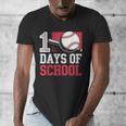 Retro 100 Days Of School Baseball Teacher Student 100 Days Men's V-Neck T-Shirt Retro 100 Days Of School Baseball Teacher Student 100 Days Men's V-Neck T-Shirt