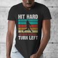 Retro Hit Hard Run Fast Turn Left Baseball Lover Men's V-Neck T-Shirt Retro Hit Hard Run Fast Turn Left Baseball Lover Men's V-Neck T-Shirt