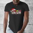 Santa Bruh Baseball Christmas Xmas Meme Pajamas Family Men's V-Neck T-Shirt