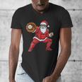 Santa Playing Baseball Baseball Lover Baseballer Xmas Men's V-Neck T-Shirt Santa Playing Baseball Baseball Lover Baseballer Xmas Men's V-Neck T-Shirt