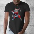 Santa Playing Baseball Men Boys Christmas Baseball Player Men's V-Neck T-Shirt Santa Playing Baseball Men Boys Christmas Baseball Player Men's V-Neck T-Shirt