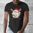 Santa Sports For Men Boys Christmas Baseball Player Men's V-Neck T-Shirt Santa Sports For Men Boys Christmas Baseball Player Men's V-Neck T-Shirt
