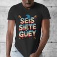 SEIS Siete Guey Baseball Drip Mexico Spanish 67 Slang Boys Men's V-Neck T-Shirt SEIS Siete Guey Baseball Drip Mexico Spanish 67 Slang Boys Men's V-Neck T-Shirt