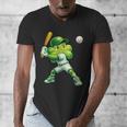 Shamrock Playing Baseball St Patricks Day Men Boys Kid Men's V-Neck T-Shirt Shamrock Playing Baseball St Patricks Day Men Boys Kid Men's V-Neck T-Shirt