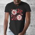 Six Seven Baseball Lover Sports Red Heart Bow Valentine Girl Men's V-Neck T-Shirt