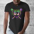 Six Seven Mardi Gras Baseball Sports Party Men's V-Neck T-Shirt Six Seven Mardi Gras Baseball Sports Party Men's V-Neck T-Shirt