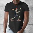 Skeleton Baseball Halloween Costume Men Boys Kids Men's V-Neck T-Shirt