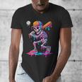 Skelton Playing Baseball Halloween Baseball Drip Boys Kids Men's V-Neck T-Shirt Skelton Playing Baseball Halloween Baseball Drip Boys Kids Men's V-Neck T-Shirt