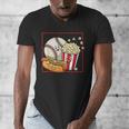 Smiling Baseball Popcorn And Hot-Dog Cartoon Apparel Men's V-Neck T-Shirt Smiling Baseball Popcorn And Hot-Dog Cartoon Apparel Men's V-Neck T-Shirt