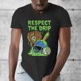 Spooky Zombie Respect The Drip Baseball Halloween Men's V-Neck T-Shirt