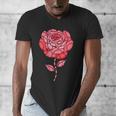 Sporty Rose Graphic With Baseball And Rugby Ball Petals Men's V-Neck T-Shirt Sporty Rose Graphic With Baseball And Rugby Ball Petals Men's V-Neck T-Shirt