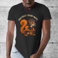 Squirell Baseball Catcher Player Joke Tee Protect Your Nuts Men's V-Neck T-Shirt Squirell Baseball Catcher Player Joke Tee Protect Your Nuts Men's V-Neck T-Shirt