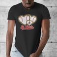 St Louis Leopard Heart Baseball Batter Boys Fan Men's V-Neck T-Shirt
