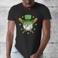 St Patricks Day Baseball Drip Ice Cream Baseball Home Plate Men's V-Neck T-Shirt St Patricks Day Baseball Drip Ice Cream Baseball Home Plate Men's V-Neck T-Shirt