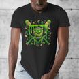 St Patricks Day Baseball Ice Cream Shamrock Baseball Player Men's V-Neck T-Shirt St Patricks Day Baseball Ice Cream Shamrock Baseball Player Men's V-Neck T-Shirt