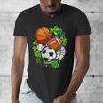 St Patricks Day Shamrock Basketball Baseball Football Soccer Men's V-Neck T-Shirt St Patricks Day Shamrock Basketball Baseball Football Soccer Men's V-Neck T-Shirt