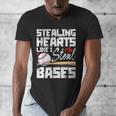 Stealing Hearts Like I Steal Bases Baseball Valentines Men's V-Neck T-Shirt Stealing Hearts Like I Steal Bases Baseball Valentines Men's V-Neck T-Shirt