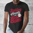 Stealing Hearts Like I Steal Bases Cute Baseball Boys Men's V-Neck T-Shirt Stealing Hearts Like I Steal Bases Cute Baseball Boys Men's V-Neck T-Shirt