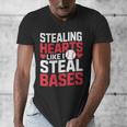 Stealing Hearts Like I Steal Bases Cute Baseball Kids Men's V-Neck T-Shirt Stealing Hearts Like I Steal Bases Cute Baseball Kids Men's V-Neck T-Shirt