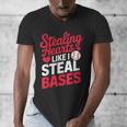Stealing Hearts Like I Steal Bases Cute Baseball Valentine Men's V-Neck T-Shirt Stealing Hearts Like I Steal Bases Cute Baseball Valentine Men's V-Neck T-Shirt