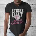 Strike Out Breast Cancer Baseball Warrior Men's V-Neck T-Shirt Strike Out Breast Cancer Baseball Warrior Men's V-Neck T-Shirt