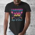 I Survived 100 Days Of School Baseball 100th Day Kids Girls Men's V-Neck T-Shirt I Survived 100 Days Of School Baseball 100th Day Kids Girls Men's V-Neck T-Shirt
