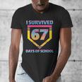 I Survived 67 Days Of School Baseball Trend For Boys Girls Men's V-Neck T-Shirt
