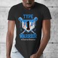 T1D Warrior Baseball Drip Diabetes Awareness Blue Ribbon Men's V-Neck T-Shirt T1D Warrior Baseball Drip Diabetes Awareness Blue Ribbon Men's V-Neck T-Shirt