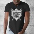 I Teach My Kids To Hit & Steal Baseball Player Coach Dad Tee Men's V-Neck T-Shirt I Teach My Kids To Hit & Steal Baseball Player Coach Dad Tee Men's V-Neck T-Shirt