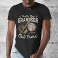 That's My Grandson Out There Jersey Number 56 Baseball Men's V-Neck T-Shirt