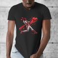 Valentine Baseball Player Drip Men's V-Neck T-Shirt Valentine Baseball Player Drip Men's V-Neck T-Shirt