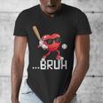 Valentines Bruh Red Heart Playing Baseball Men Boys Kids Men's V-Neck T-Shirt Valentines Bruh Red Heart Playing Baseball Men Boys Kids Men's V-Neck T-Shirt