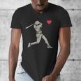 Valentines Day Baseball Batter Silhouette Heart Men Boy Kids Men's V-Neck T-Shirt Valentines Day Baseball Batter Silhouette Heart Men Boy Kids Men's V-Neck T-Shirt