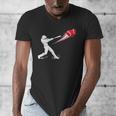 Valentines Day Baseball Batter Silhouette Heart Men's V-Neck T-Shirt Valentines Day Baseball Batter Silhouette Heart Men's V-Neck T-Shirt