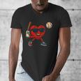 Valentines Day Baseball Red Heart Love Boys Kids Tee Men's V-Neck T-Shirt Valentines Day Baseball Red Heart Love Boys Kids Tee Men's V-Neck T-Shirt