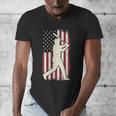 Vintage American Flag Baseball Batter Patriotic Home Run Men's V-Neck T-Shirt Vintage American Flag Baseball Batter Patriotic Home Run Men's V-Neck T-Shirt