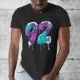 Vintage Baseball 92 Number Men's V-Neck T-Shirt Vintage Baseball 92 Number Men's V-Neck T-Shirt