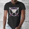 I Wear Purple For Alzheimers Awareness Baseball Heart Ribbon Men's V-Neck T-Shirt I Wear Purple For Alzheimers Awareness Baseball Heart Ribbon Men's V-Neck T-Shirt