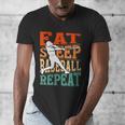 Women's Eat Sleep Baseball Repeat Vintage Player Sport Lover Retro Men's V-Neck T-Shirt