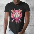 Women's Valentines Day Baseball Boys Ice Cream Drip Heart Youth Kids Men's V-Neck T-Shirt Women's Valentines Day Baseball Boys Ice Cream Drip Heart Youth Kids Men's V-Neck T-Shirt