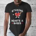 Women's Valentines Day Baseball Stealing Hearts Bases Boys Kids Men Men's V-Neck T-Shirt Women's Valentines Day Baseball Stealing Hearts Bases Boys Kids Men Men's V-Neck T-Shirt