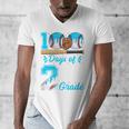 100 Days Of 2nd Grade Baseball 100th Day Of School Boys Kids Men's V-Neck T-Shirt 100 Days Of 2nd Grade Baseball 100th Day Of School Boys Kids Men's V-Neck T-Shirt