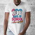 100 Days Of School Baseball Drip Bat 100th Day Of School Boy Men's V-Neck T-Shirt 100 Days Of School Baseball Drip Bat 100th Day Of School Boy Men's V-Neck T-Shirt