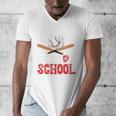 100 Days Of School Baseball 100 Days Smarter Boys Student Men's V-Neck T-Shirt