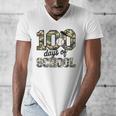 100 Days Of School Camo Baseball Camouflage For Kids Men's V-Neck T-Shirt